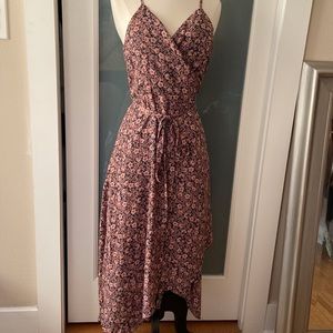 Gorgeous Mystree Floral Tank Wrap Midi Dress Size L NEW with TAGS